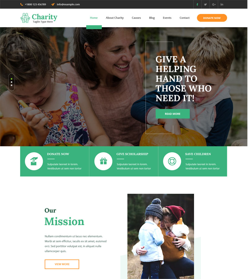 Charity Wordpress Theme