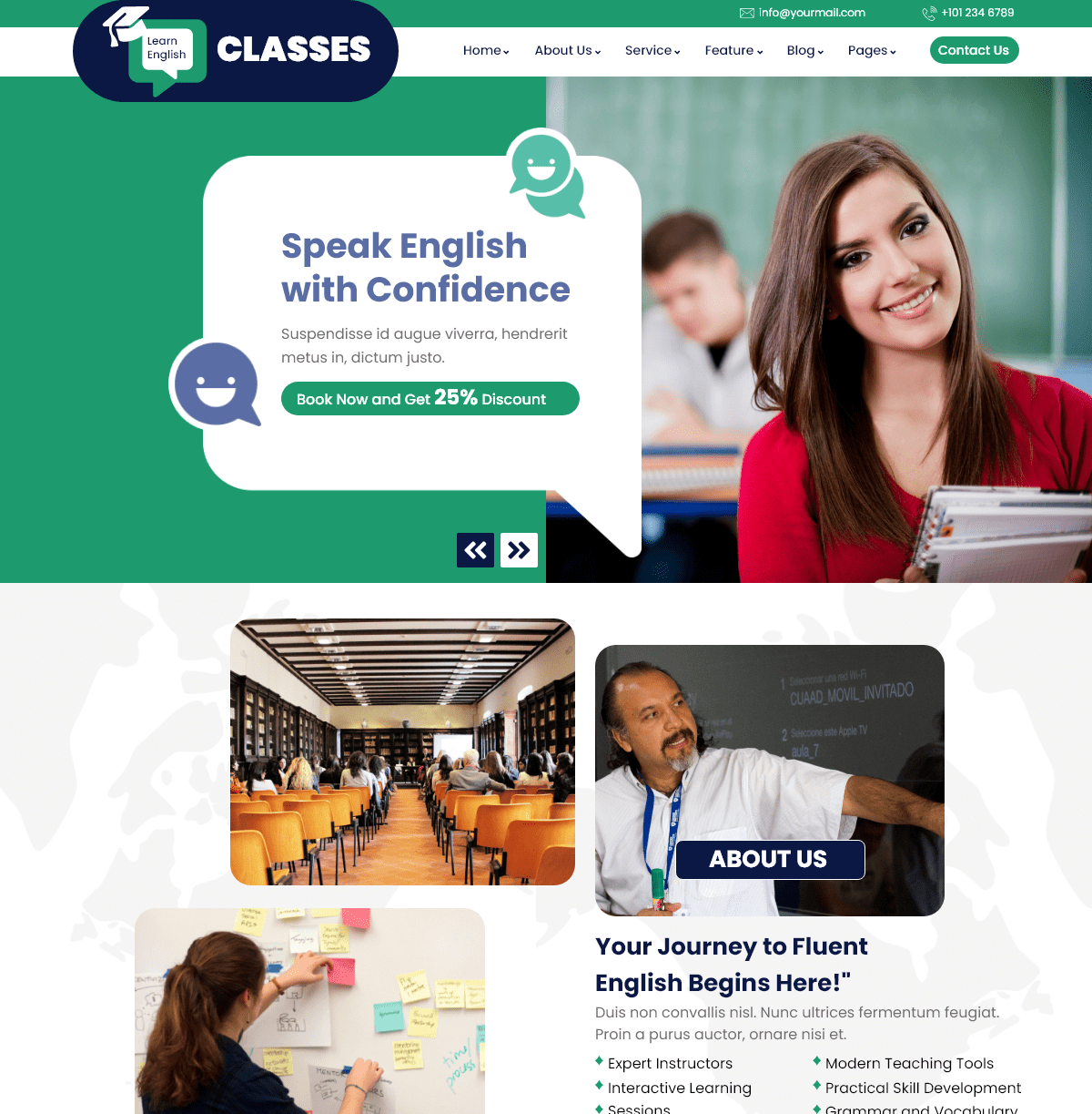 English Speaking Classes Wordpress Theme
